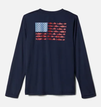 Boys PFG Terminal Tackle™ Fish Flag Long Sleeve Shirt