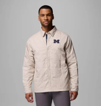 Men Collegiate Campus Roam™ Quilted Shirt Jacket – Michigan