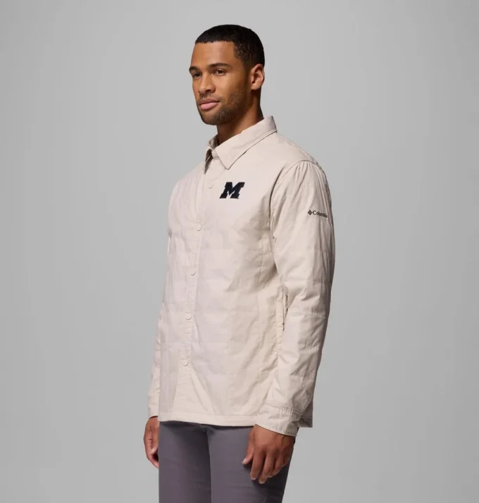 Men Collegiate Campus Roam™ Quilted Shirt Jacket – Michigan