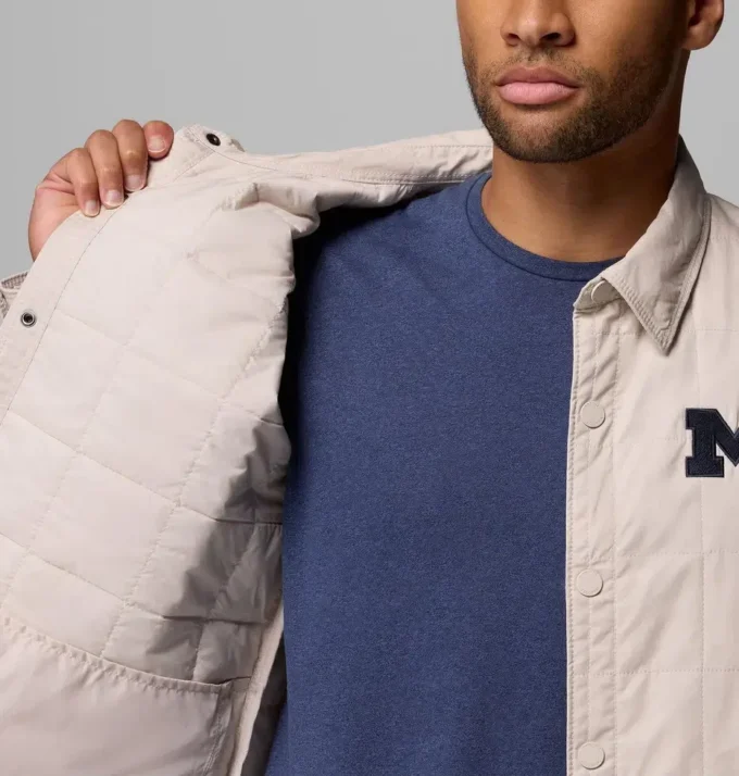 Men Collegiate Campus Roam™ Quilted Shirt Jacket – Michigan