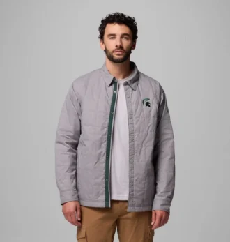 Men Collegiate Campus Roam™ Quilted Shirt Jacket – Michigan State