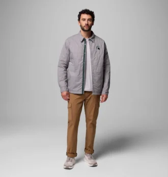 Men Collegiate Campus Roam™ Quilted Shirt Jacket – Michigan State