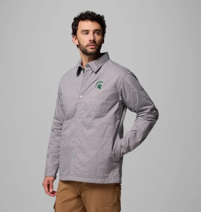 Men Collegiate Campus Roam™ Quilted Shirt Jacket – Michigan State