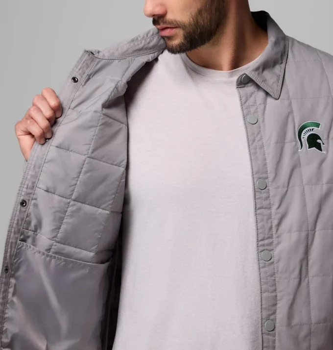 Men Collegiate Campus Roam™ Quilted Shirt Jacket – Michigan State