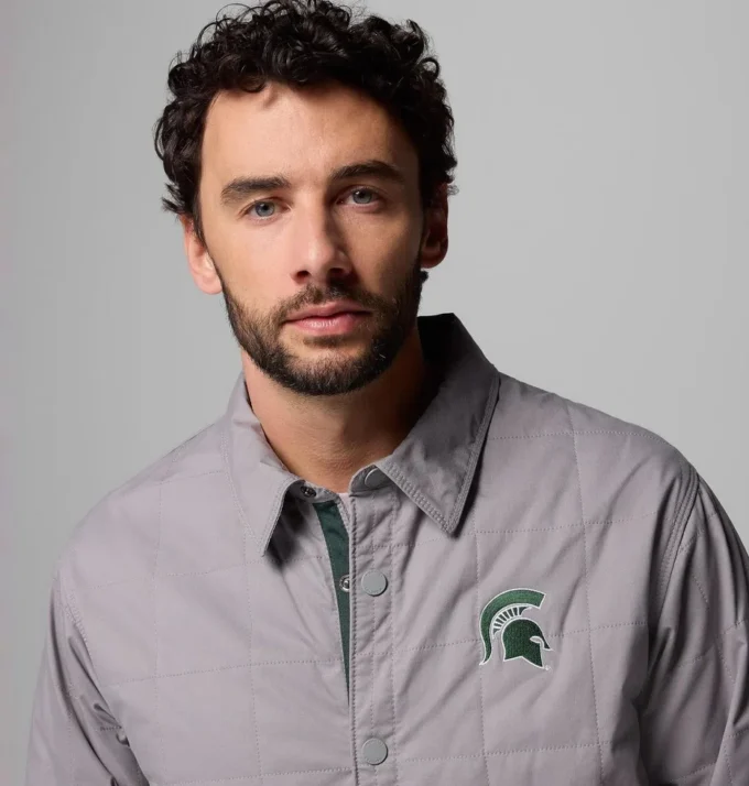 Men Collegiate Campus Roam™ Quilted Shirt Jacket – Michigan State
