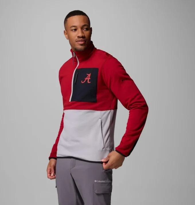 Men Collegiate Columbia Hike™ Half Zip Jacket – Alabama