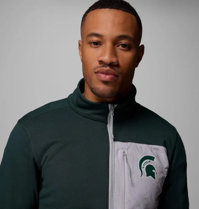 Men Collegiate Columbia Hike™ Half Zip Jacket – Michigan State