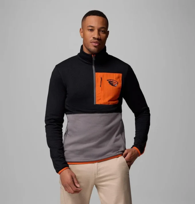 Men Collegiate Columbia Hike™ Half Zip Jacket – Oregon State