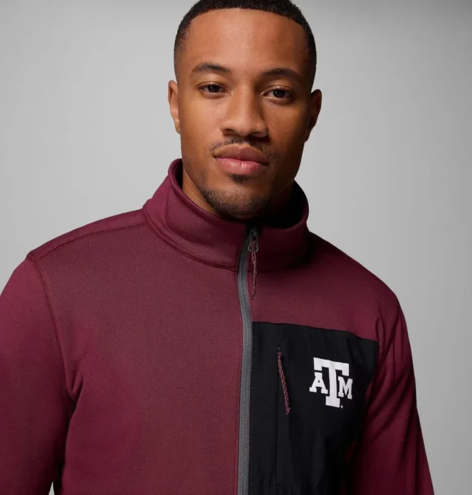 Men Collegiate Columbia Hike™ Half Zip Jacket – Texas A&M