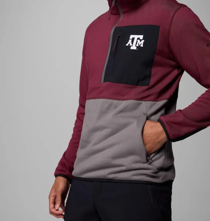 Men Collegiate Columbia Hike™ Half Zip Jacket – Texas A&M