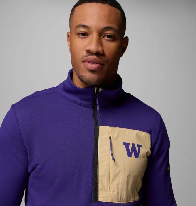 Men Collegiate Columbia Hike™ Half Zip Jacket – Washington
