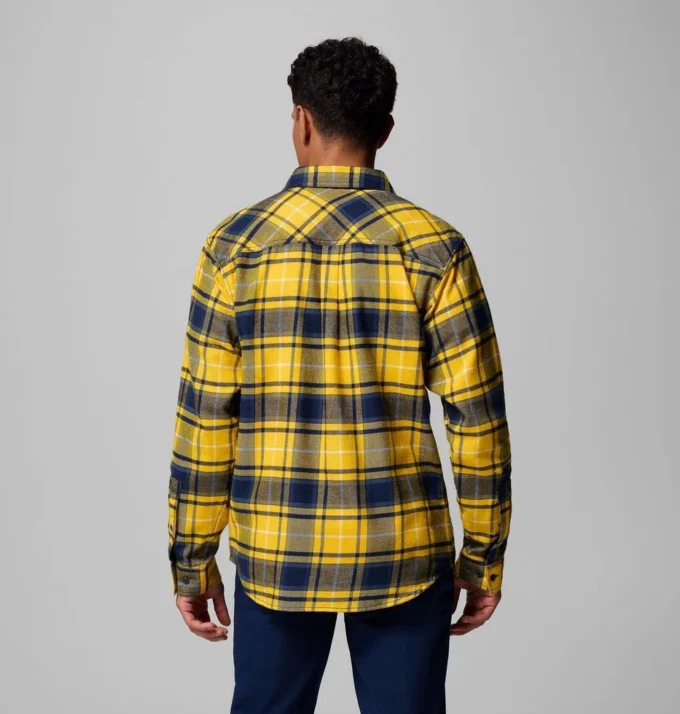 Men Collegiate Flare Gun™ Flannel Long Sleeve Shirt – Michigan