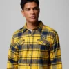 Men Collegiate Flare Gun™ Flannel Long Sleeve Shirt – Michigan