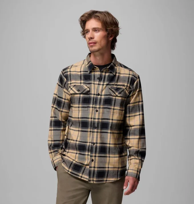 Men Collegiate Flare Gun™ Flannel Long Sleeve Shirt – Purdue
