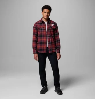 Men Collegiate Flare Gun™ Flannel Long Sleeve Shirt – Virginia Tech