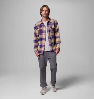Men Collegiate Flare Gun™ Flannel Long Sleeve Shirt – Washington