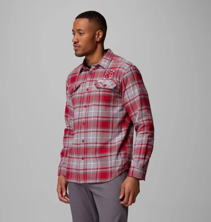 Men Collegiate Flare Gun™ Flannel Long Sleeve Shirt – Washington State