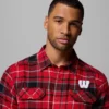 Men Collegiate Flare Gun™ Flannel Long Sleeve Shirt – Wisconsin