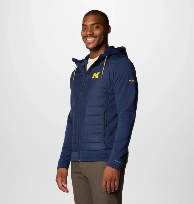 Men Collegiate Out-Shield™ Hybrid Hoodie – Michigan