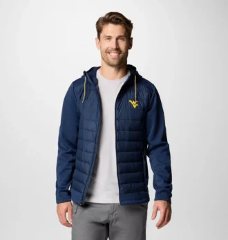 Men Collegiate Out-Shield™ Hybrid Hoodie – West Virginia Men Collegiate Out-Shield™ Hybrid Hoodie – West Virginia