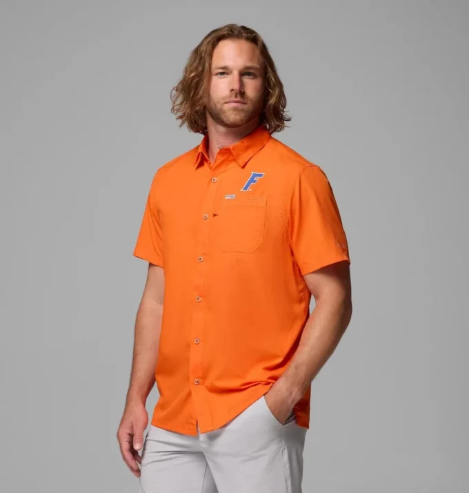 Men Collegiate PFG Slack Tide™ Camp Shirt – Florida Men Collegiate PFG Slack Tide™ Camp Shirt – Florida