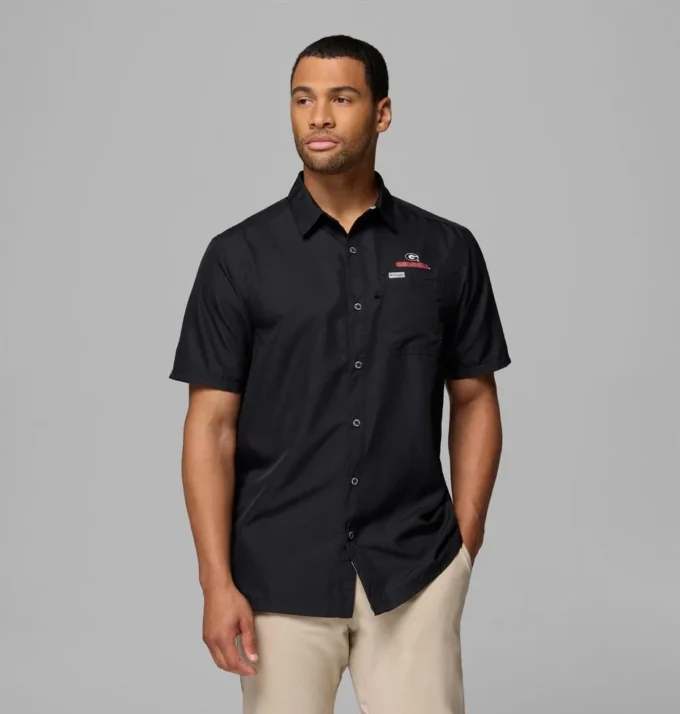 Men Collegiate PFG Slack Tide™ Camp Shirt – Georgia Men Collegiate PFG Slack Tide™ Camp Shirt – Georgia