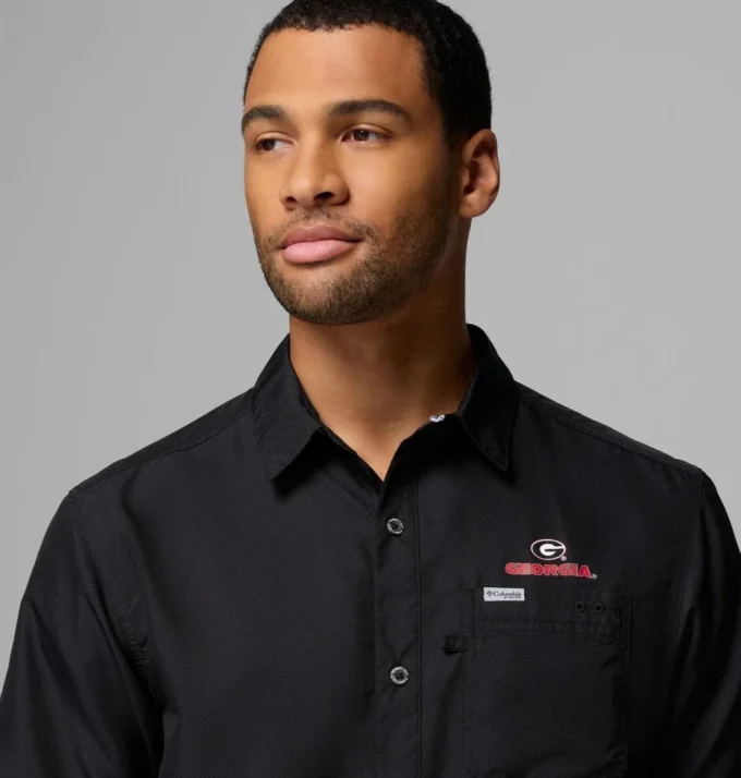 Men Collegiate PFG Slack Tide™ Camp Shirt – Georgia Men Collegiate PFG Slack Tide™ Camp Shirt – Georgia