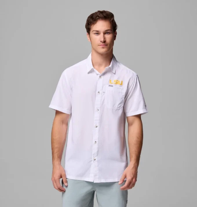 Men Collegiate PFG Slack Tide™ Camp Shirt – LSU Men Collegiate PFG Slack Tide™ Camp Shirt – LSU
