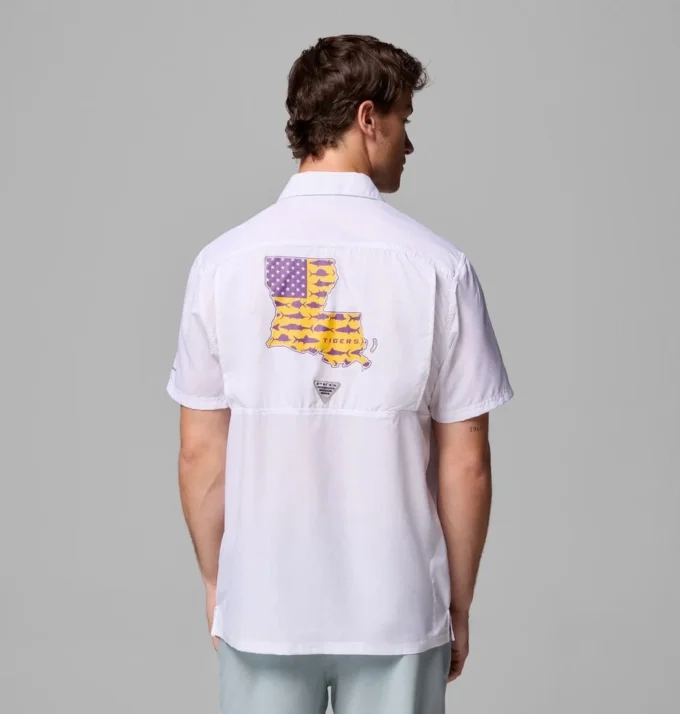 Men Collegiate PFG Slack Tide™ Camp Shirt – LSU Men Collegiate PFG Slack Tide™ Camp Shirt – LSU
