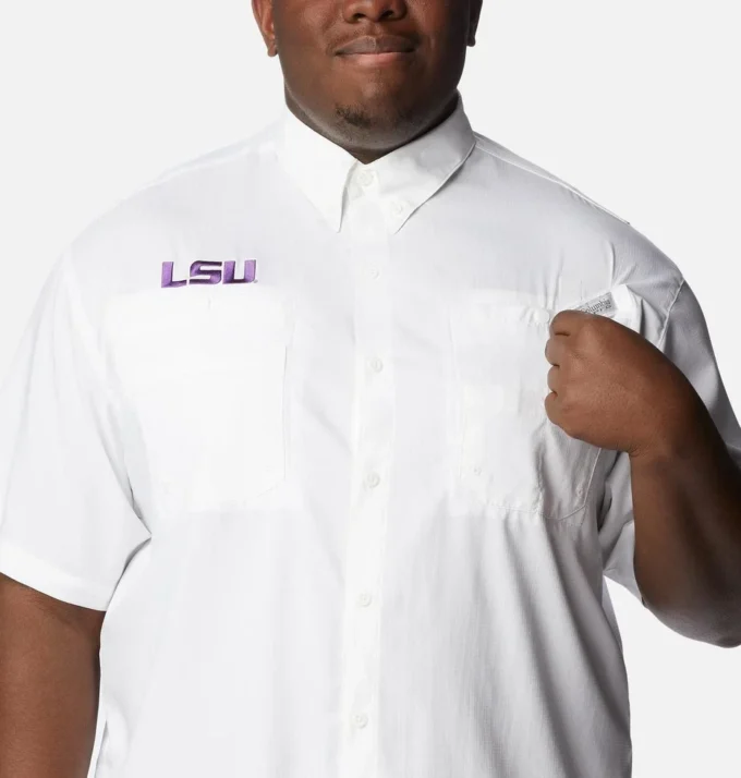 Men Collegiate PFG Tamiami™ Short Sleeve Shirt – Big – LSU