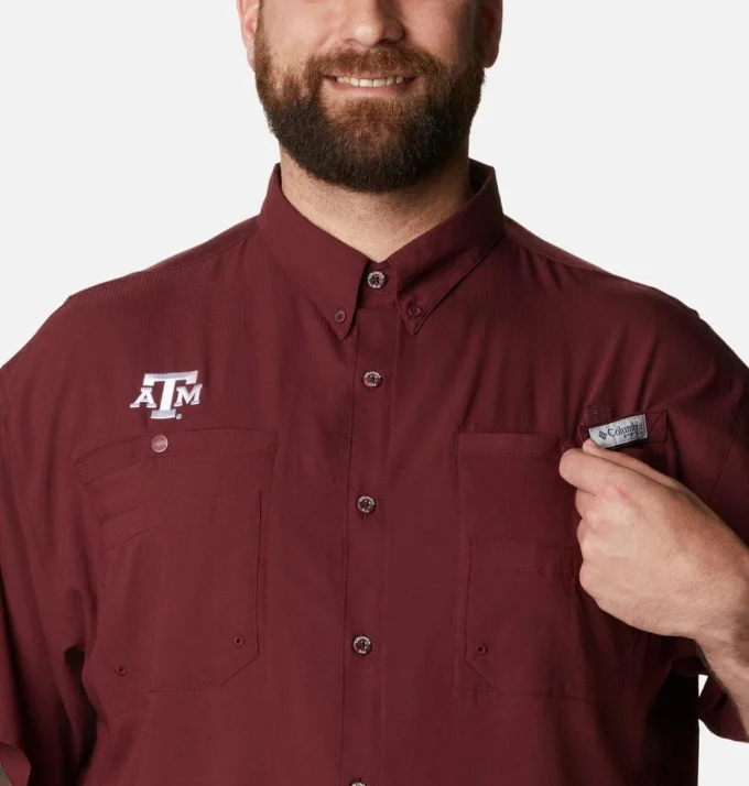 Men Collegiate PFG Tamiami™ Short Sleeve Shirt – Big – Texas A&M