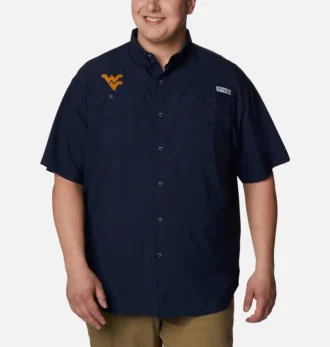 Men Collegiate PFG Tamiami™ Short Sleeve Shirt – Big – West Virginia