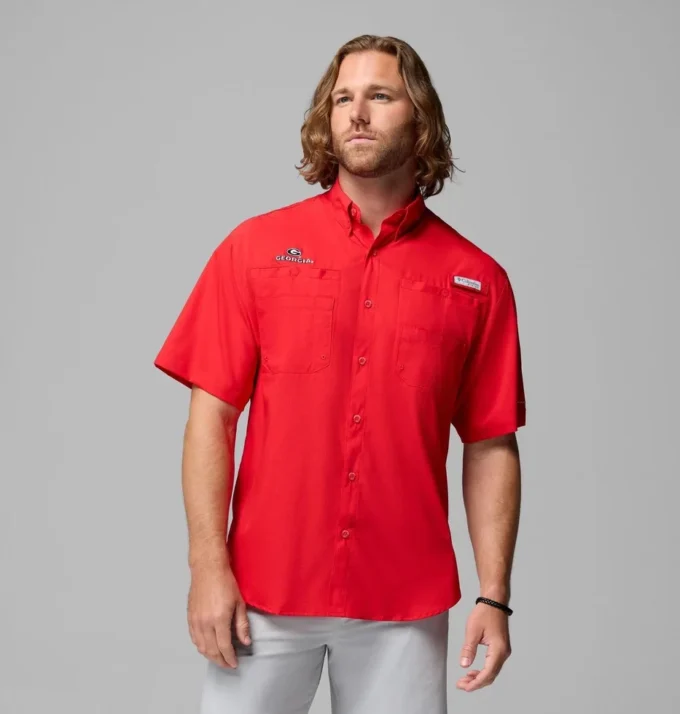 Men Collegiate PFG Tamiami™ Short Sleeve Shirt – Georgia