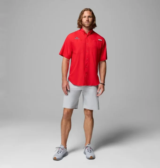 Men Collegiate PFG Tamiami™ Short Sleeve Shirt – Georgia