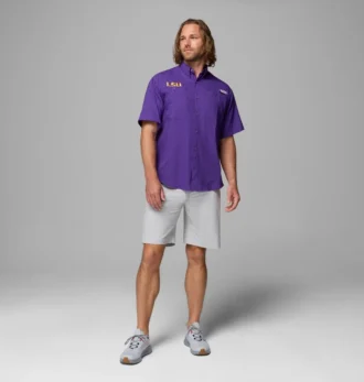 Men Collegiate PFG Tamiami™ Short Sleeve Shirt – LSU