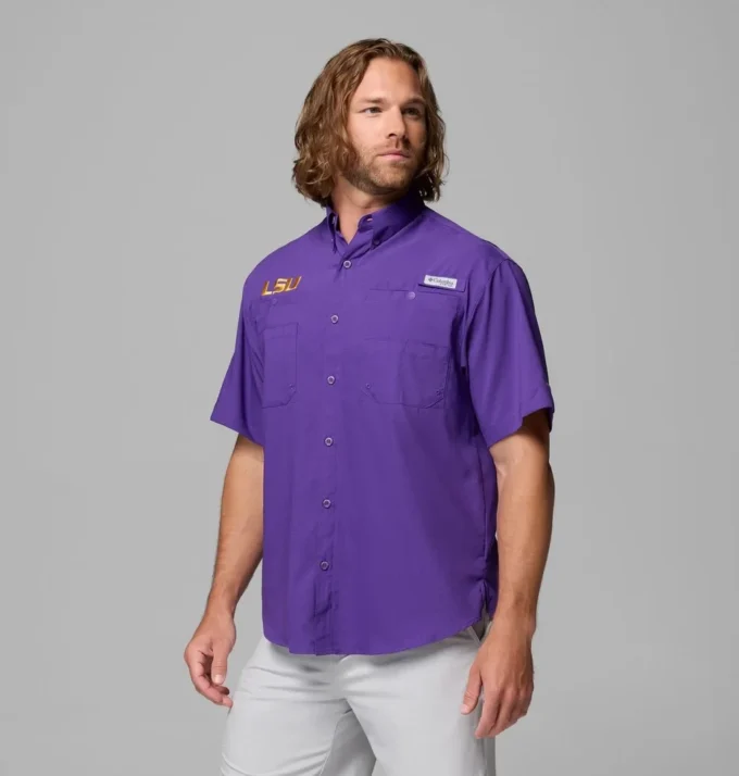 Men Collegiate PFG Tamiami™ Short Sleeve Shirt – LSU