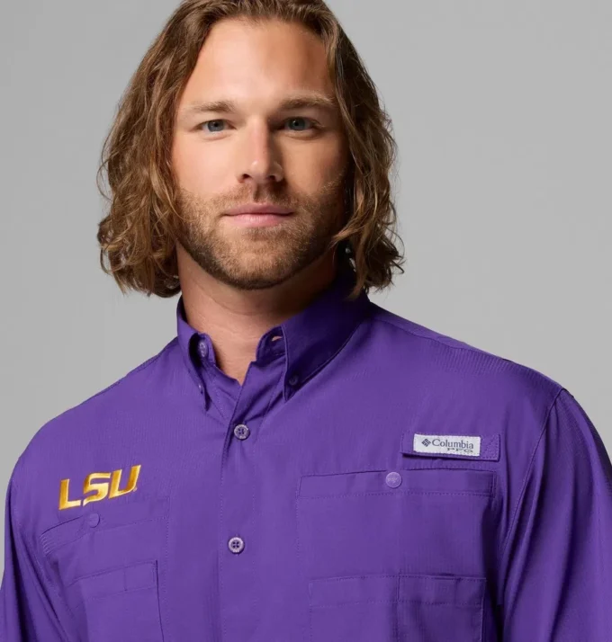 Men Collegiate PFG Tamiami™ Short Sleeve Shirt – LSU