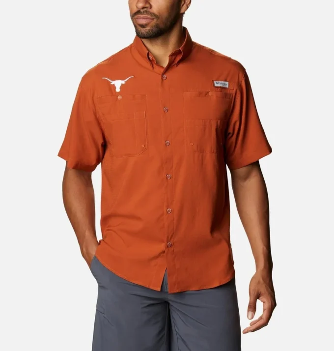 Men Collegiate PFG Tamiami™ Short Sleeve Shirt – Tall – Texas