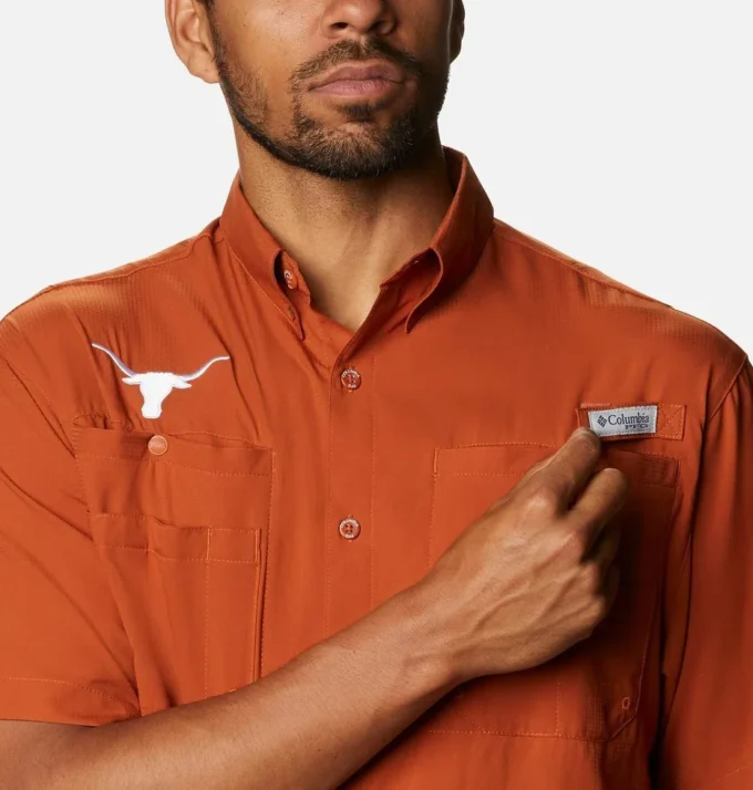 Men Collegiate PFG Tamiami™ Short Sleeve Shirt – Tall – Texas
