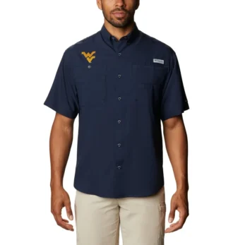 Men Collegiate PFG Tamiami™ Short Sleeve Shirt – Tall – West Virginia