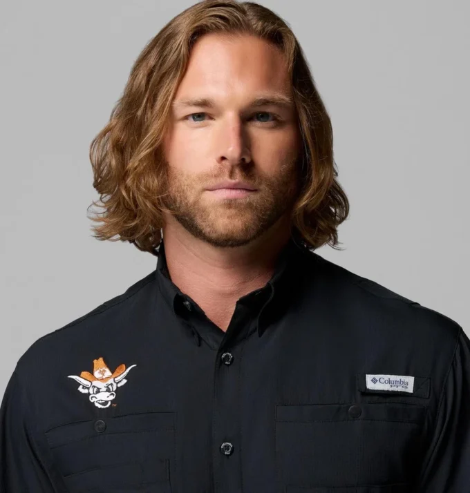 Men Collegiate PFG Tamiami™ Short Sleeve Shirt – Texas
