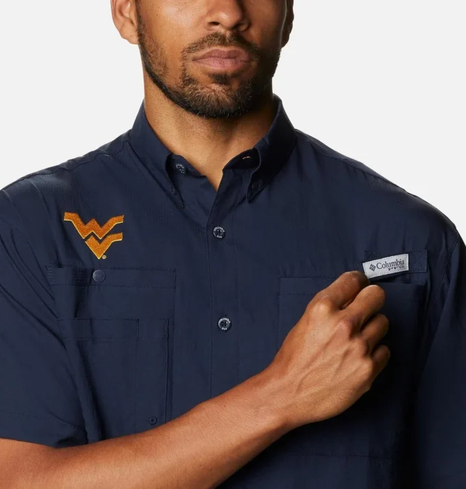 Men Collegiate PFG Tamiami™ Short Sleeve Shirt – West Virginia Men Collegiate PFG Tamiami™ Short Sleeve Shirt – West Virginia