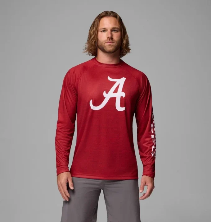 Men Collegiate PFG Terminal Tackle™ Heather Long Sleeve Shirt – Alabama Men Collegiate PFG Terminal Tackle™ Heather Long Sleeve Shirt – Alabama