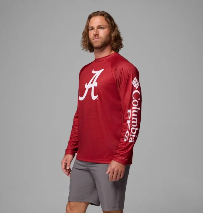 Men Collegiate PFG Terminal Tackle™ Heather Long Sleeve Shirt – Alabama Men Collegiate PFG Terminal Tackle™ Heather Long Sleeve Shirt – Alabama