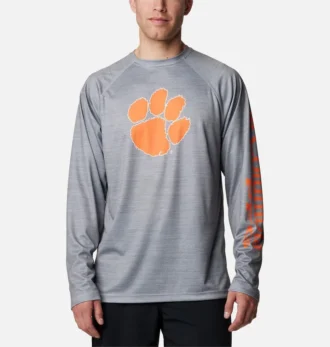 Men Collegiate PFG Terminal Tackle™ Heather Long Sleeve Shirt – Clemson