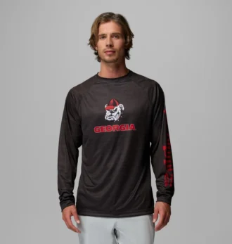 Men Collegiate PFG Terminal Tackle™ Heather Long Sleeve Shirt – Georgia