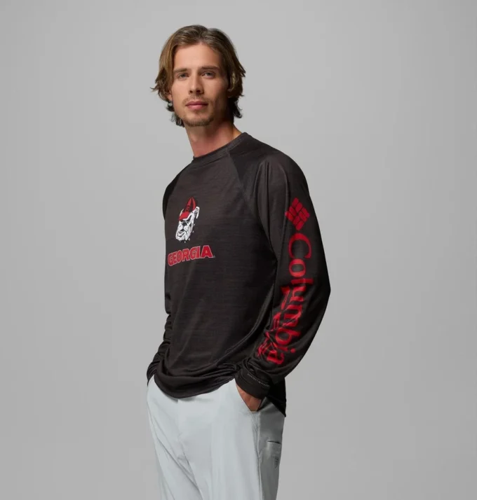 Men Collegiate PFG Terminal Tackle™ Heather Long Sleeve Shirt – Georgia Men Collegiate PFG Terminal Tackle™ Heather Long Sleeve Shirt – Georgia