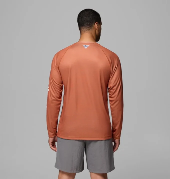 Men Collegiate PFG Terminal Tackle™ Heather Long Sleeve Shirt – Texas