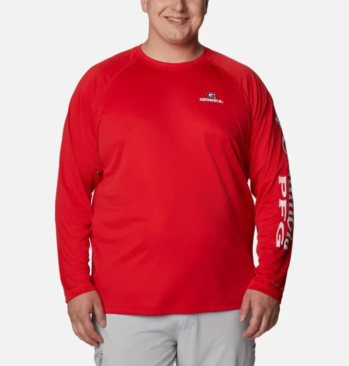 Men Collegiate PFG Terminal Tackle™ Long Sleeve Shirt – Big – Georgia