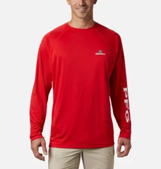 Men Collegiate PFG Terminal Tackle Long Sleeve Shirt – Georgia